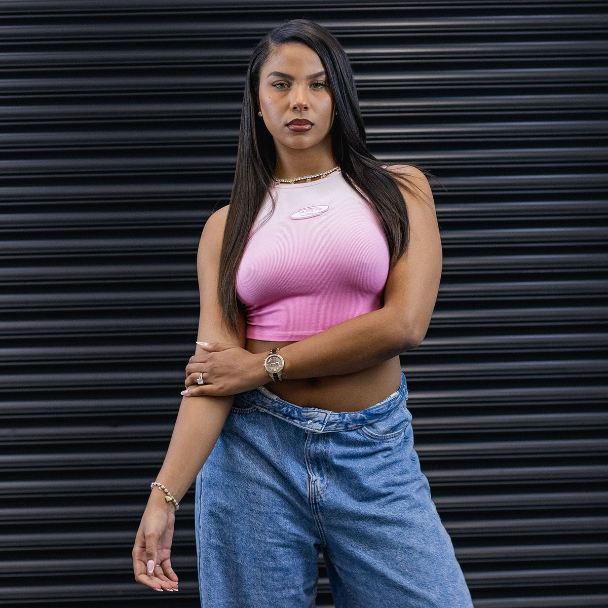 DNBA Halter Neck Crop Top - Pink