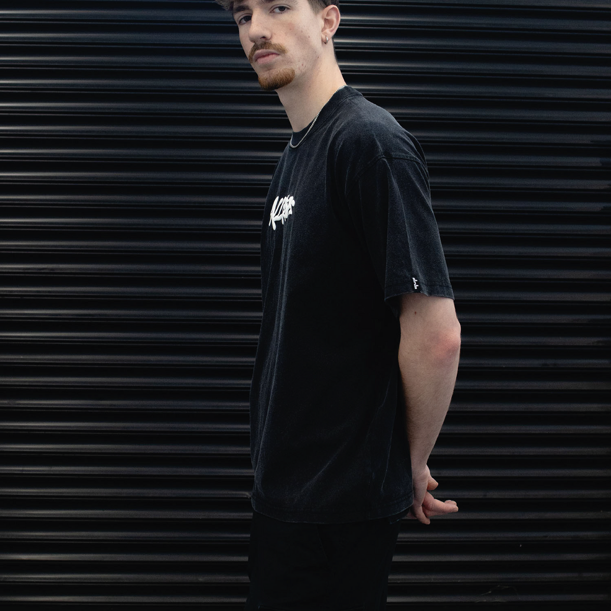 Script Logo T-Shirt – Acid Wash Black