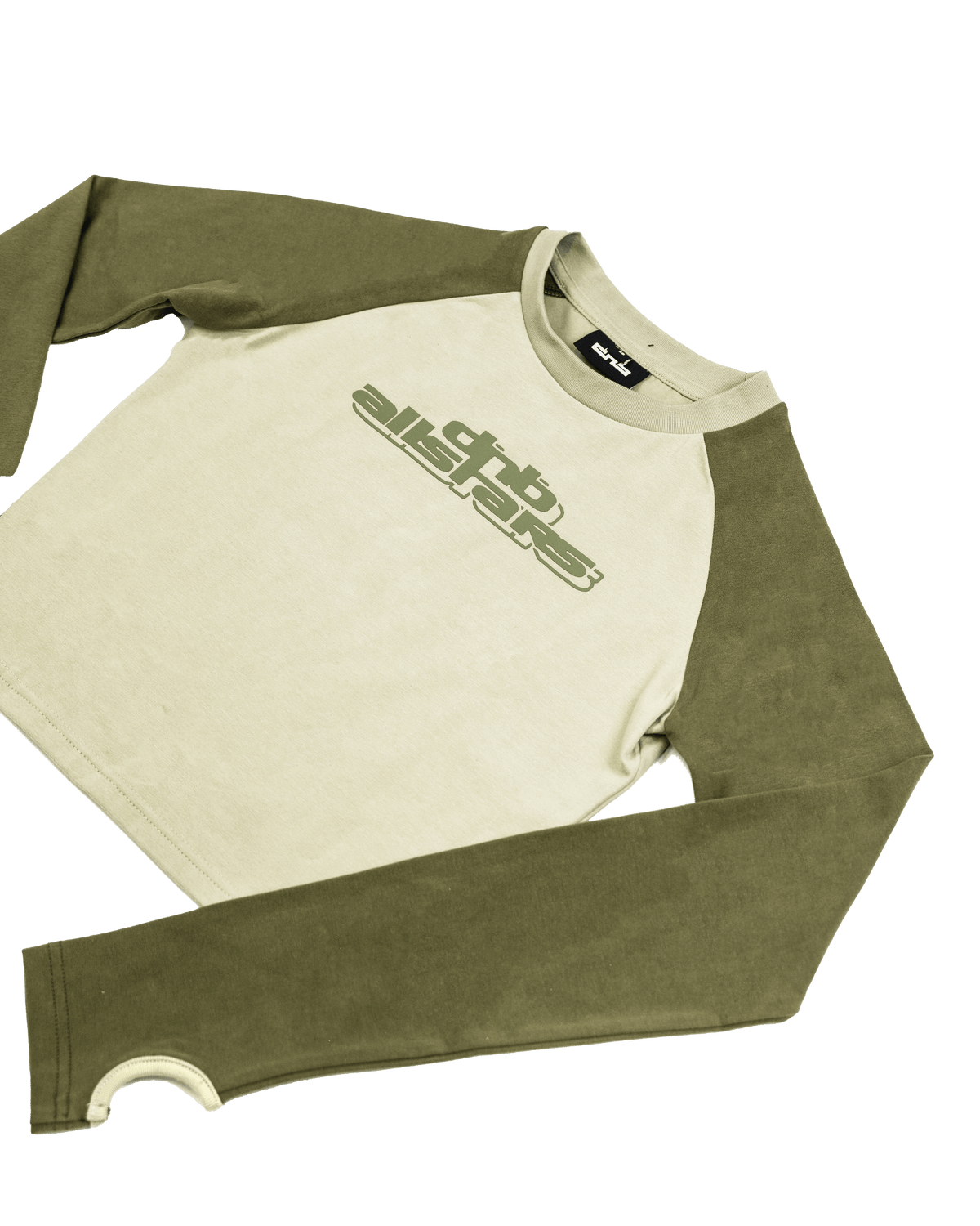 Long-Sleeve Crop Top – Khaki