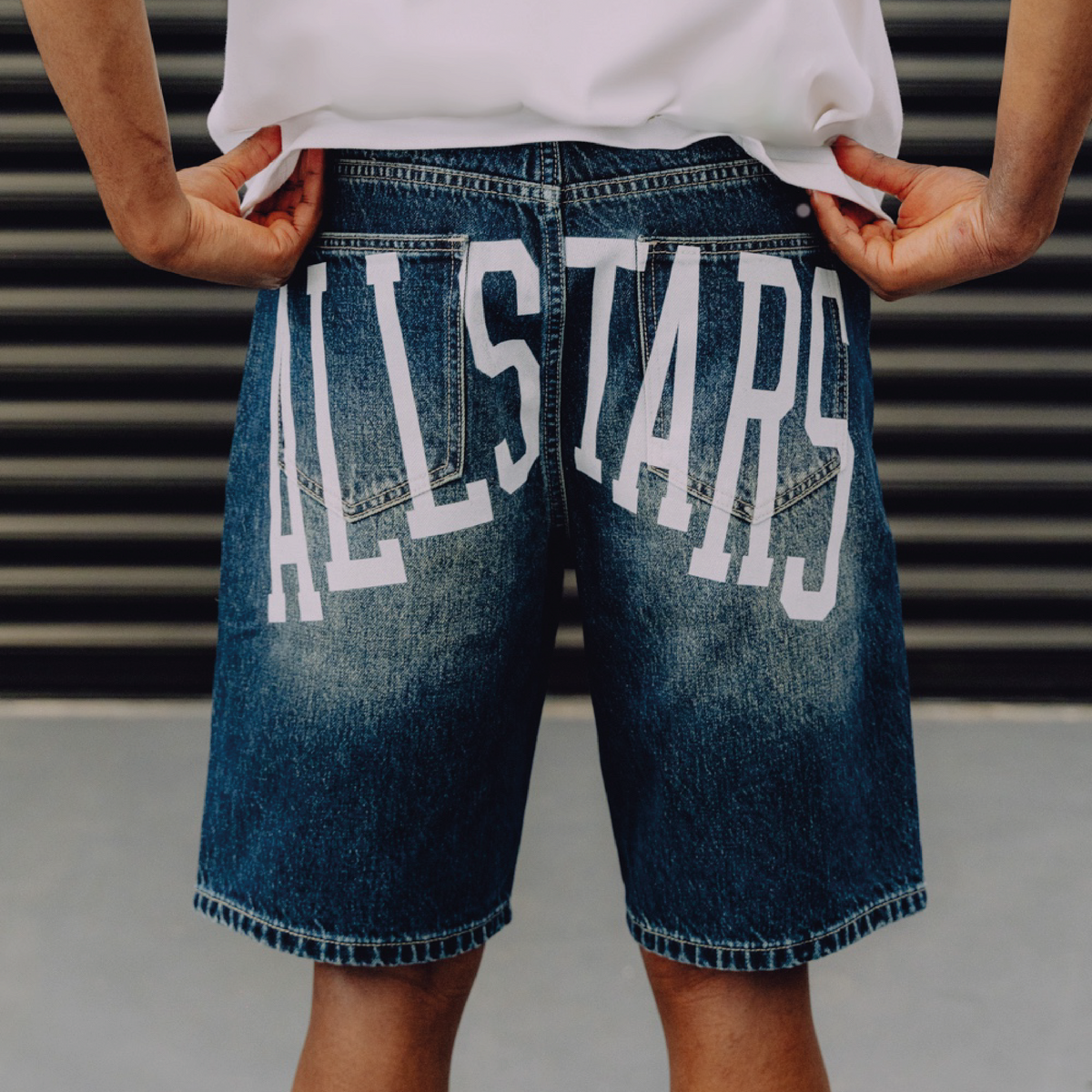 Washed Denim Shorts