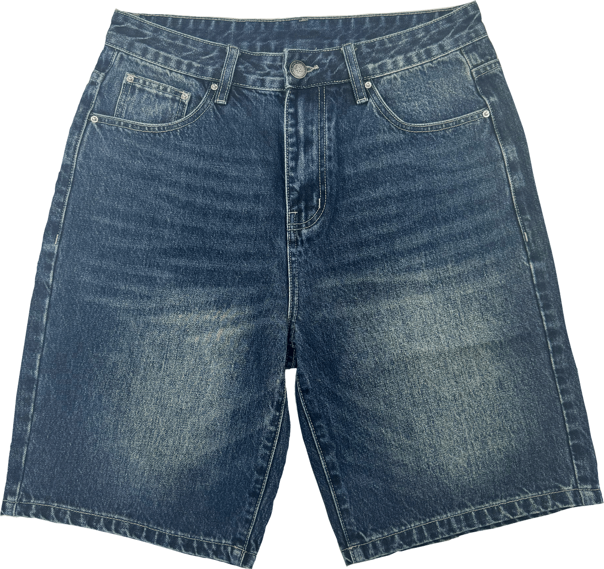 Washed Denim Shorts
