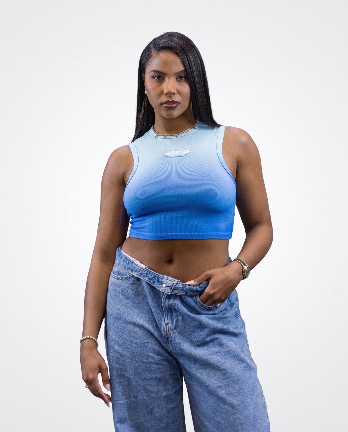Halter Neck Crop Top – Blue – DnB Allstars