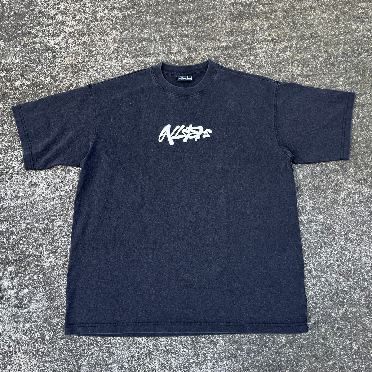 Script Logo T-Shirt – Acid Wash Black