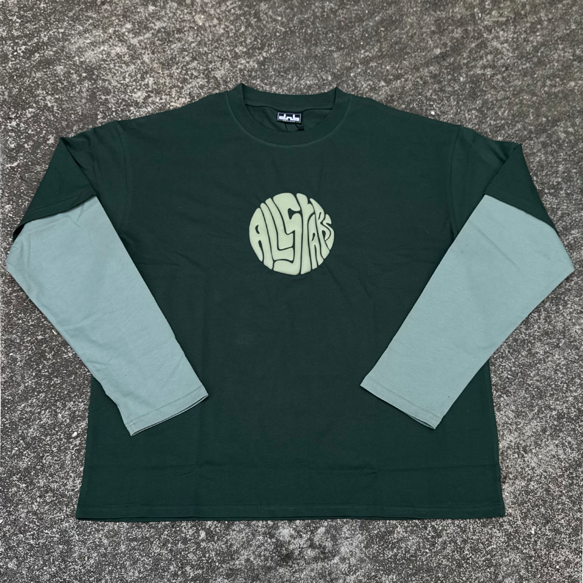 Rounded Logo Long-Sleeve T-Shirt – Two-Tone Khaki