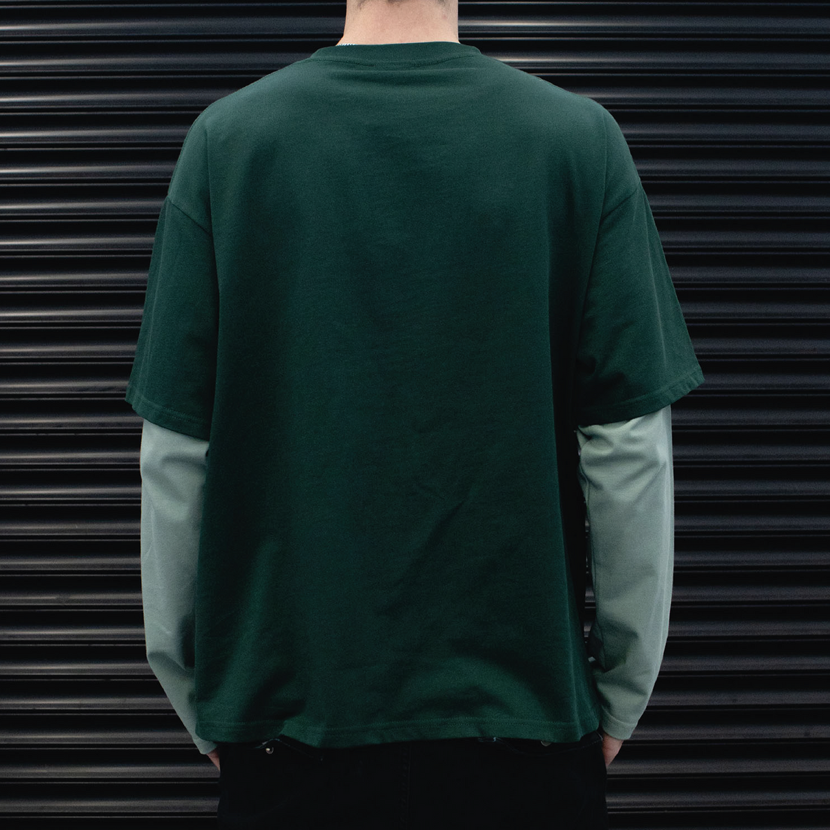 Rounded Logo Long-Sleeve T-Shirt – Two-Tone Khaki