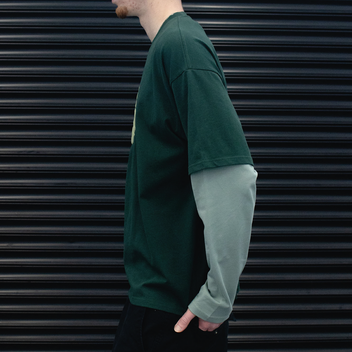 Rounded Logo Long-Sleeve T-Shirt – Two-Tone Khaki