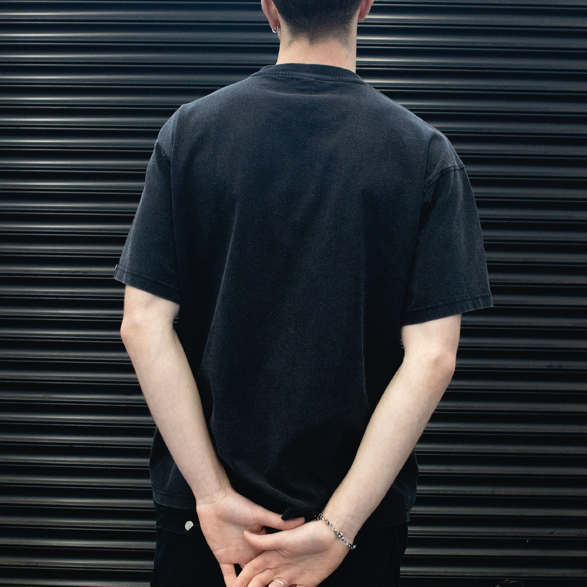 Rounded Logo T-Shirt – Acid Wash Black